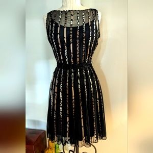 Sandra Darren Size Medium sheer flare dress